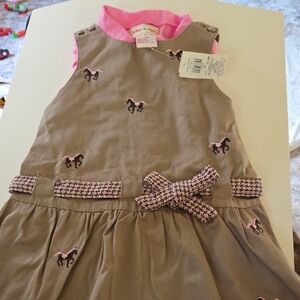 Apple Pink and Brown Cotton Dress